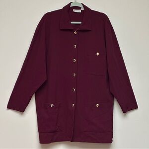 Elisabeth Liz Claiborne Elegant Burgundy Women's Jacket Plus Size 3